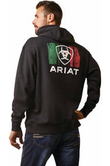 ARIAT Mens Shield Logo Mexico Flag Back Graphic Hoodie