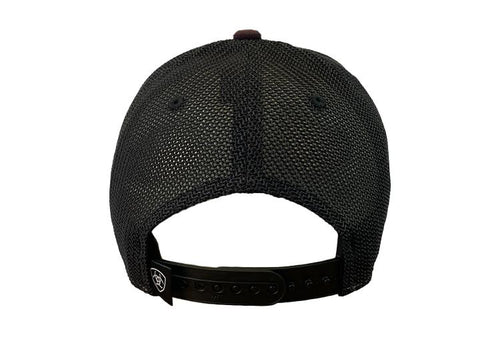 Ariat Mens Flexfit 110 Adjustable Snapback Cap Hat (Burgundy/Black)