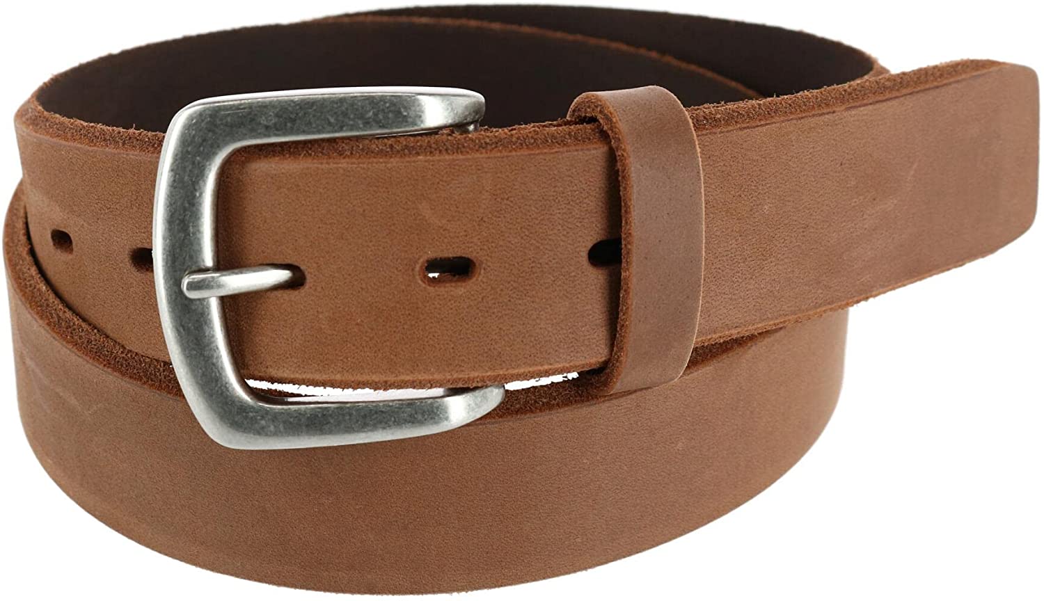 Ariat Men's Beveled Edge Embossed Logo Leather Belt, Medium Brown
