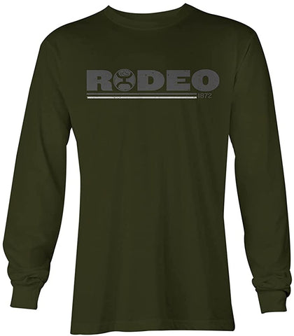 HOOEY Mens Rodeo Logo Crew Neck Cotton Polyester Long Sleeve Shirt