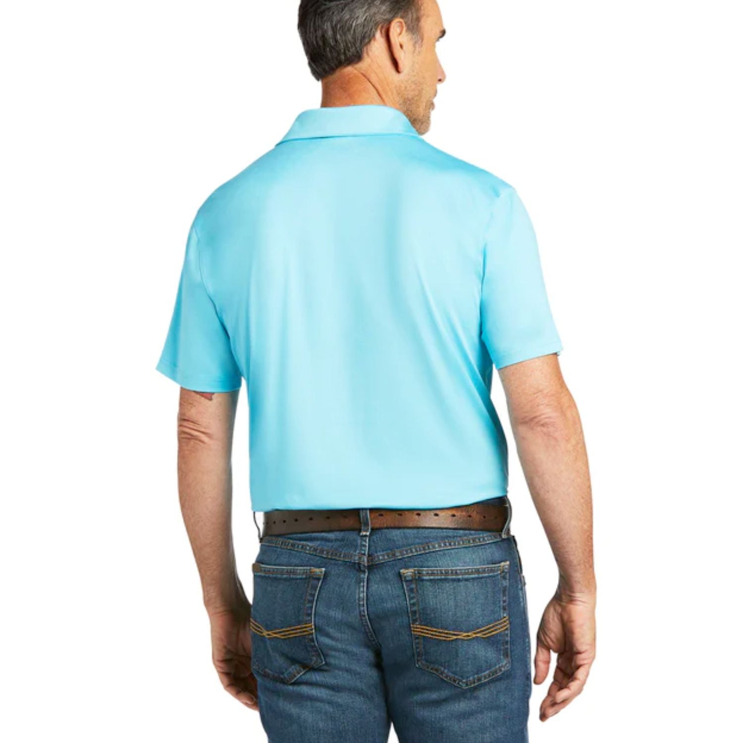 Ariat Mens Charger 2.0 Fitted UPF 50 Polo Shirt, Bachelor Button Blue