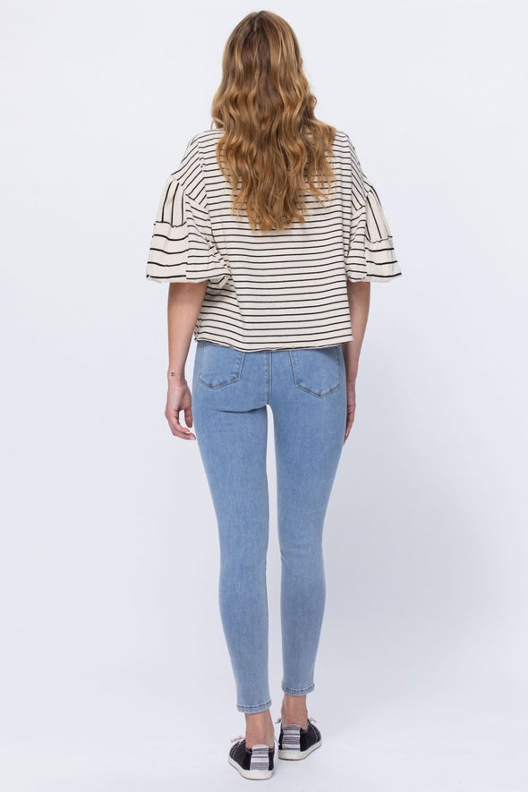 Judy Blue Womens Pull-On Mid Rise Skinny Jeggings, Light Blue Denim