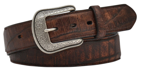 3D Belt Company Mens Gator Printed Leather Belt (Brown, 42)