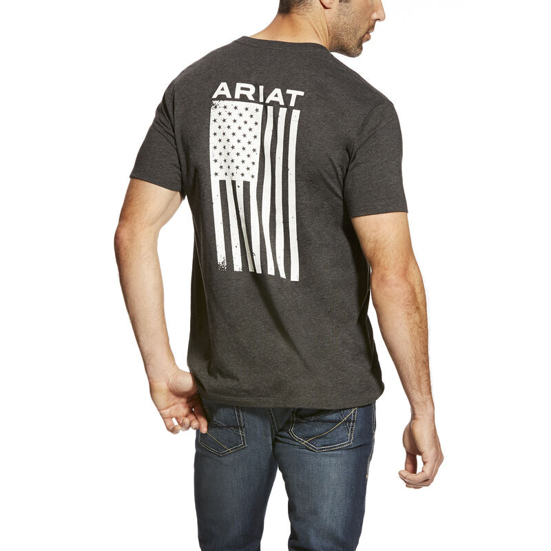 Ariat Mens Freedom Short Sleeve Crew Neck Cotton Tee Shirt