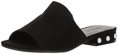 Kenneth Cole REACTION Women's Vikki Slip Embellished Heel Slide Sandal, Black, 6 Medium US