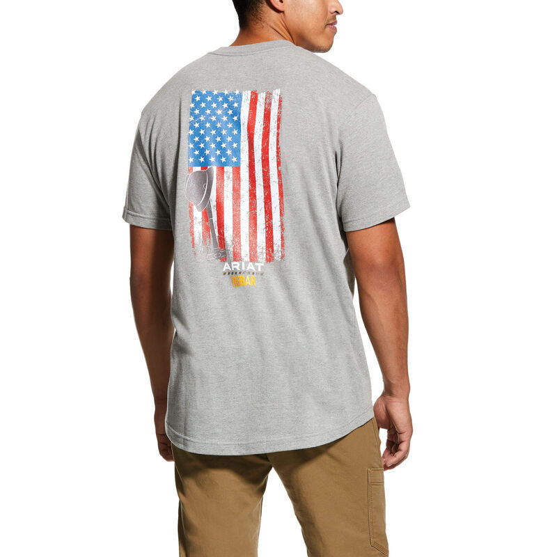 Ariat Mens Rebar Cotton Strong American Grit Graphic T-Shirt