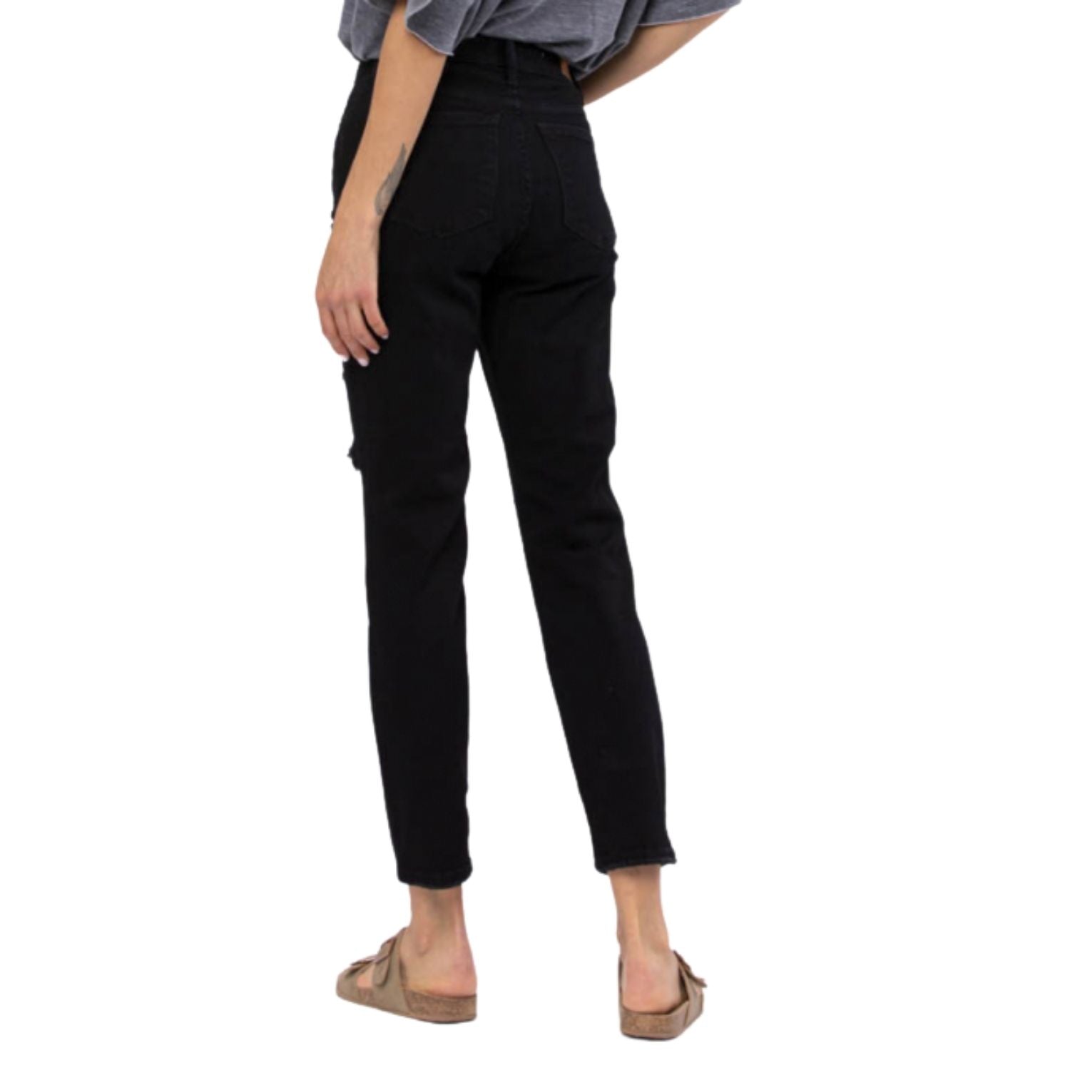 Judy Blue Womens High Waist Destroyed Denim Boyfriend Jeans