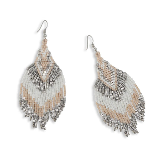 Myra Bag Pastel Petals Beaded Fringe Earrings