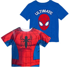 Boys Superhero Character Graphic 2 Pack T-Shirt Set