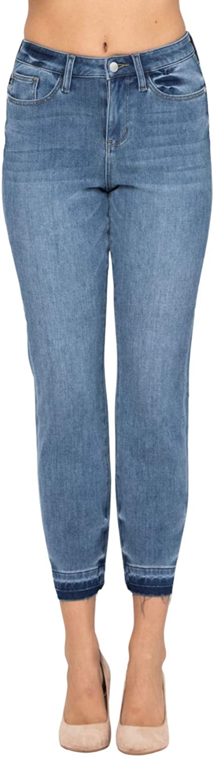Judy Blue Thermadenim High Waist Undone Hem Boyfriend Jeans