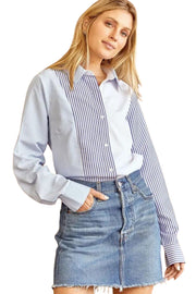 Andree by Unit Womens Colorblock Striped Long Sleeve Top