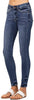 Judy Blue Womens Handsand Classic Mid Rise Skinny Jeans