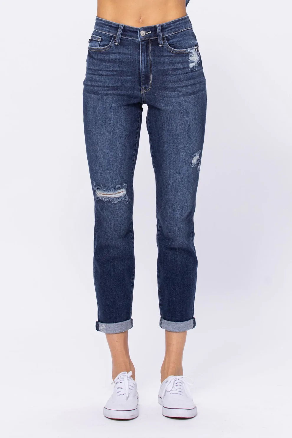 Judy Blue Hi Waist Destroyed Boyfriend Fit Jeans