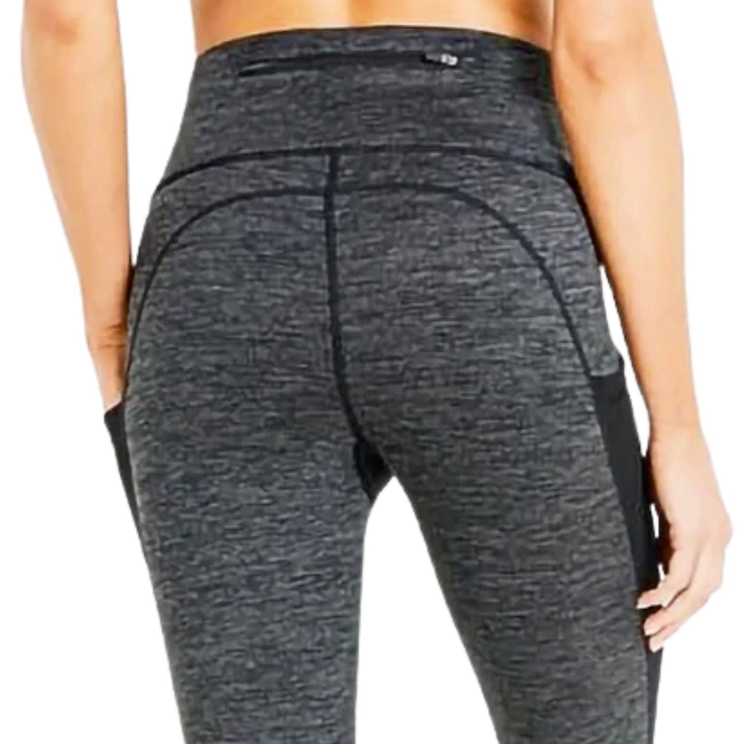 Mono B Womens High Waist Splice Mesh Pocket Full Leggings