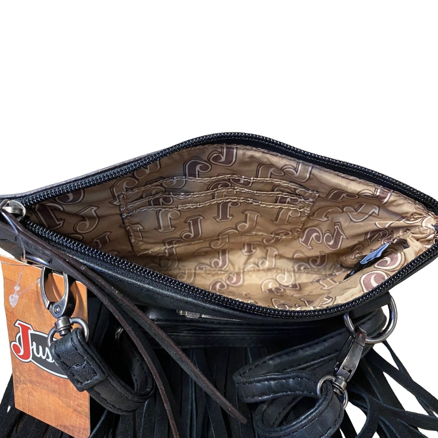 Justin Womens Suede Fringe Crossbody Faux Turquoise Cabochan