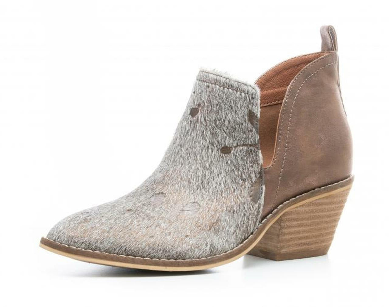Corkys Womens Limitless Hair-on Ankle Booties