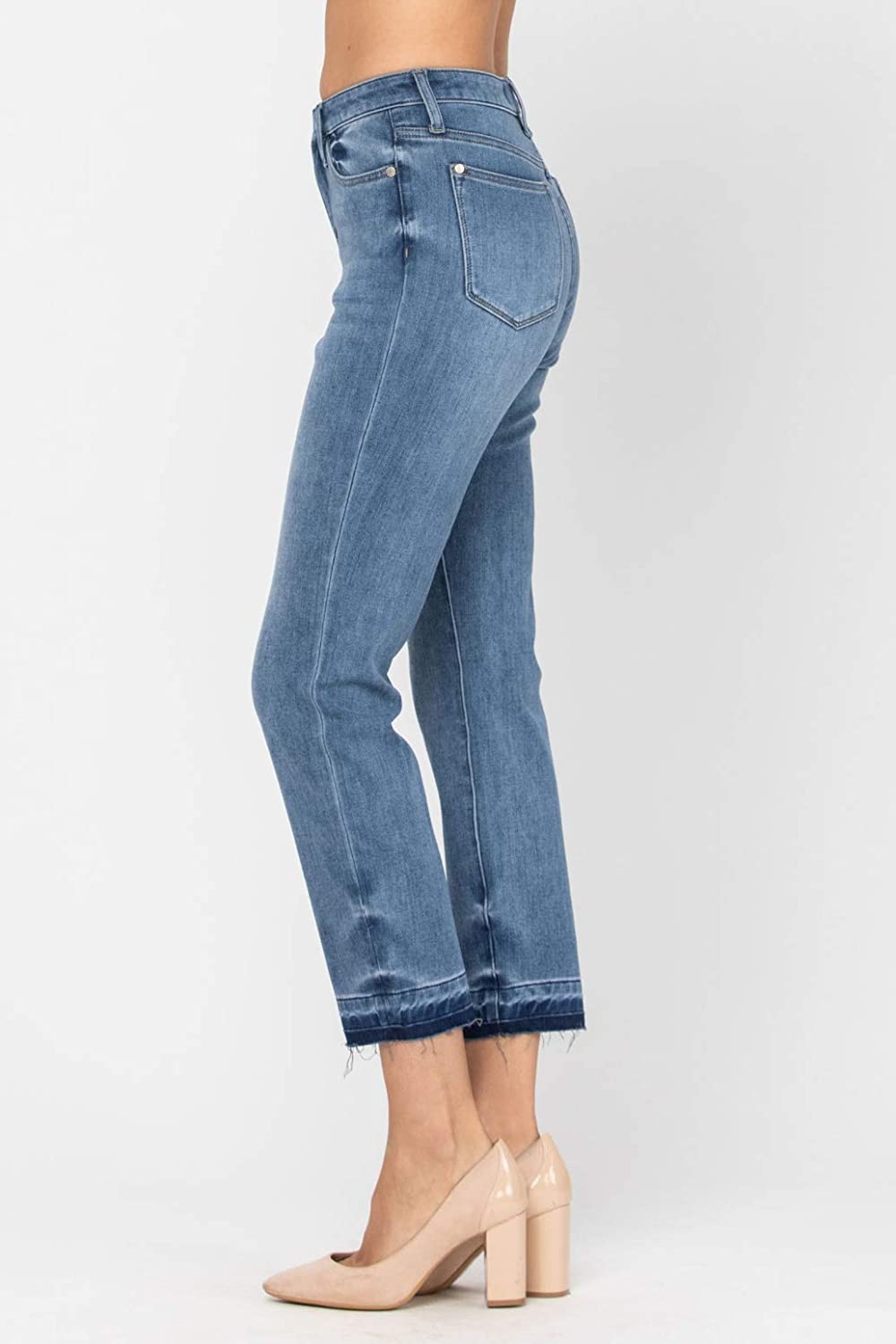 Judy Blue Thermadenim High Waist Undone Hem Boyfriend Jeans