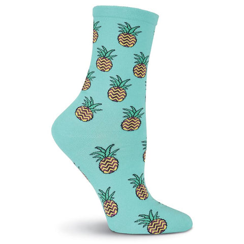 K. Bell Womens Pineapples Crew Socks