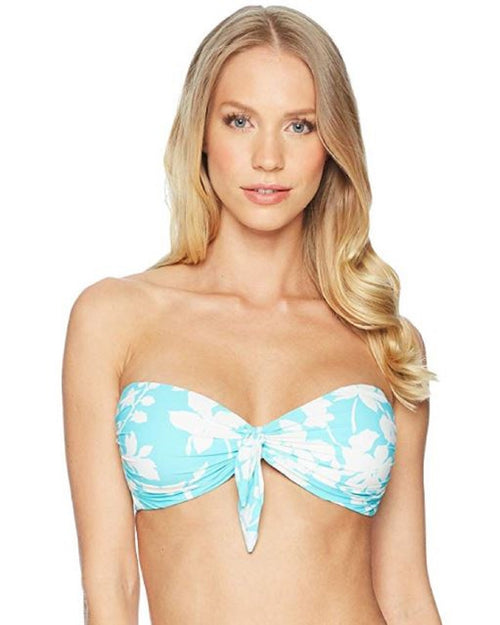 Michael Kors Women's Tie Front Bandeau Bikini Top with Removable Strap