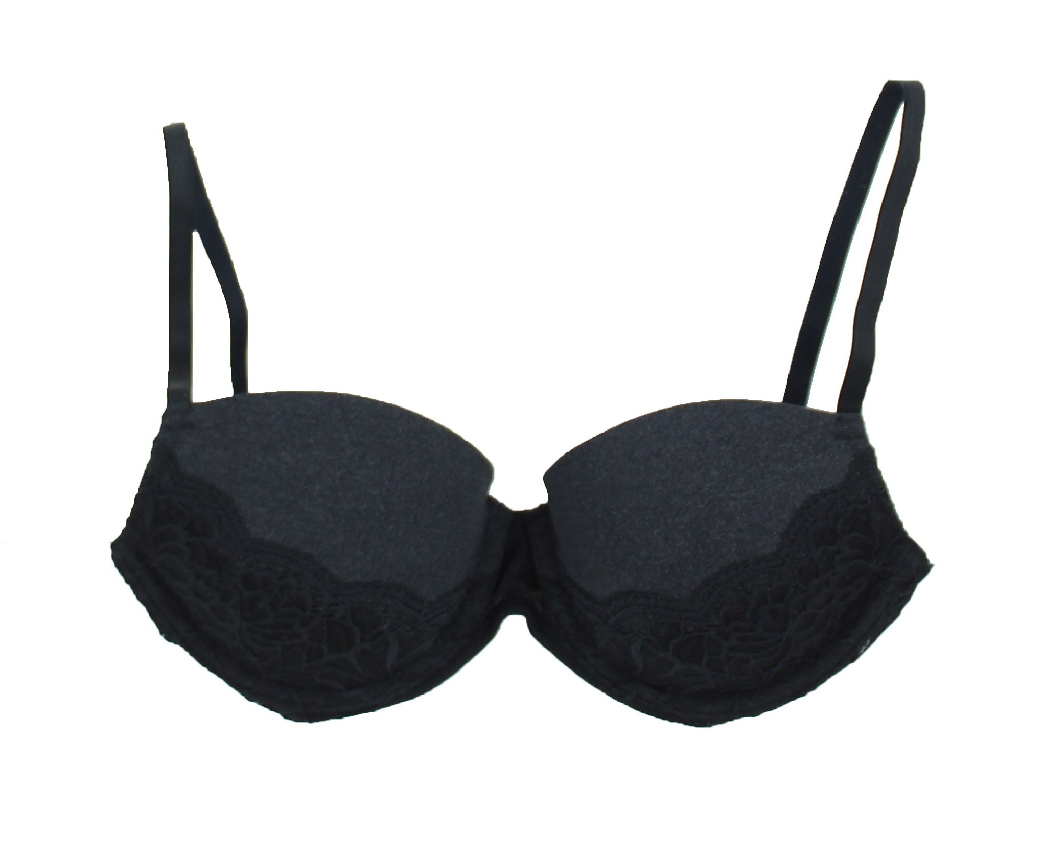 True & Co Womens Heather And Lace Demi Bra