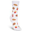 K. Bell Womens Novelty Junk Food Crew Socks (White, One Size)