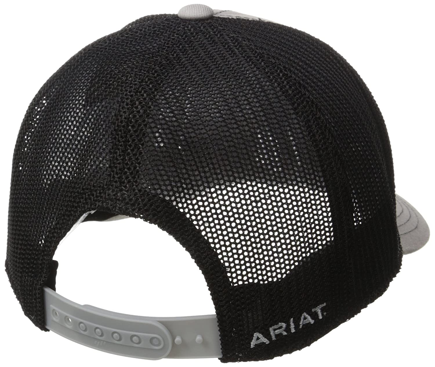 Ariat Mens Adjustable Mesh Corner Logo Cap Hat (Grey/Black, One Size)