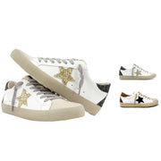 Shu Shop Womens Pamela Star Distressed Pre-Scuffed Fashion Sneakers