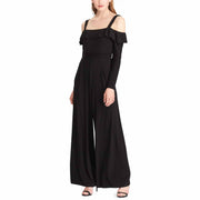 American Living Womens Off-The-Shoulder Wide-Leg Jumpsuit (Black, 12)