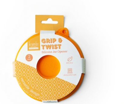 Krumbs Kitchen Essentials Grip & Twist 2-Pack Silicone Jar Opener, Assorted