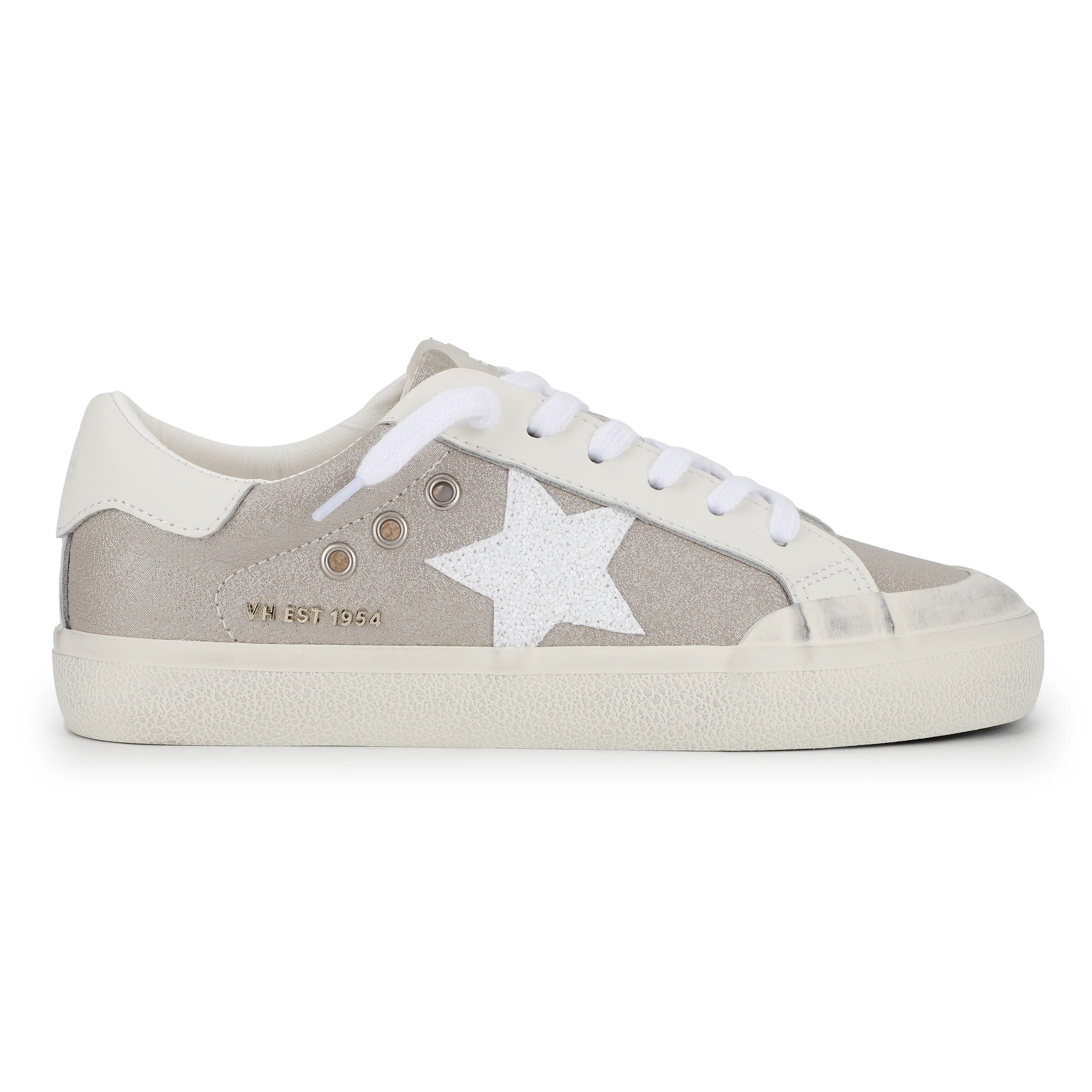 Vintage Havana Womens Keren Metallic and Glitter Star Embellished Sneaker