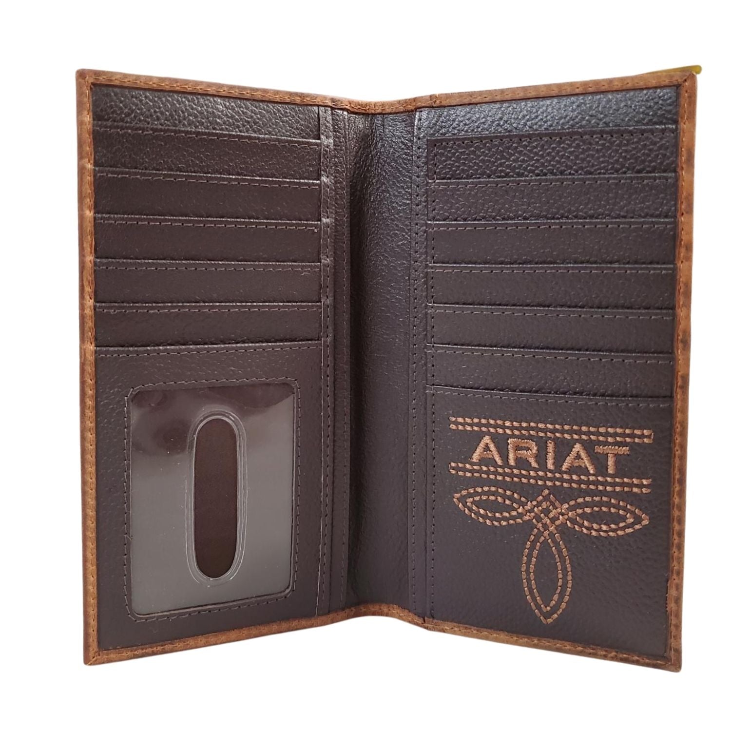 Ariat Mens Distressed USA Flag Leather Rodeo Wallet Checkbook Cover