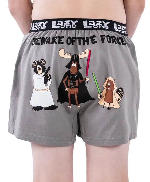 Lazy One Kids Beware of The Force Funny Boxer