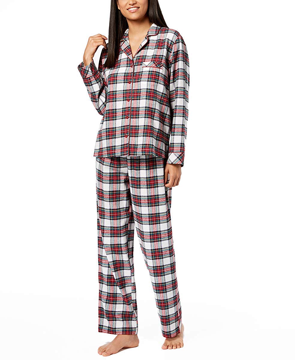 Family PJs Womens's Button Down 2 Pcs Holiday Pajama Set