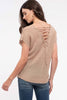 Mine Womens Extended Sleeve Lace Back Knit Top