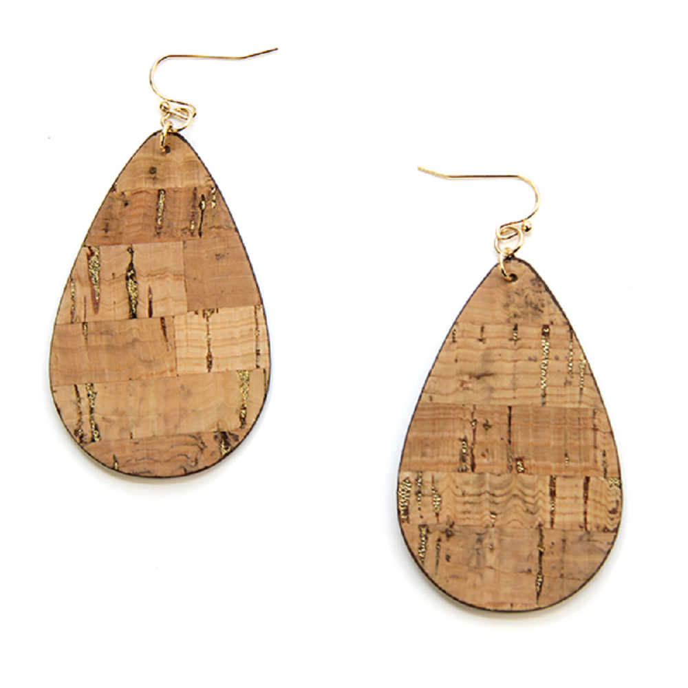 Vogue21 Cork Leather Novelty Pierced Earrings