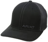 Ariat Mens Corner Brand Logo Adjustable Snapback Cap Hat (Black, One Size)