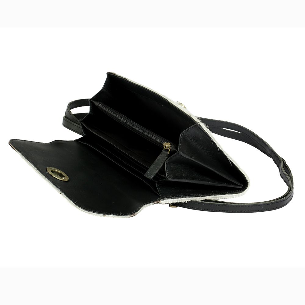 Myra Bags Womens Monochrome Hair-on Convertible Wallet Crossbody