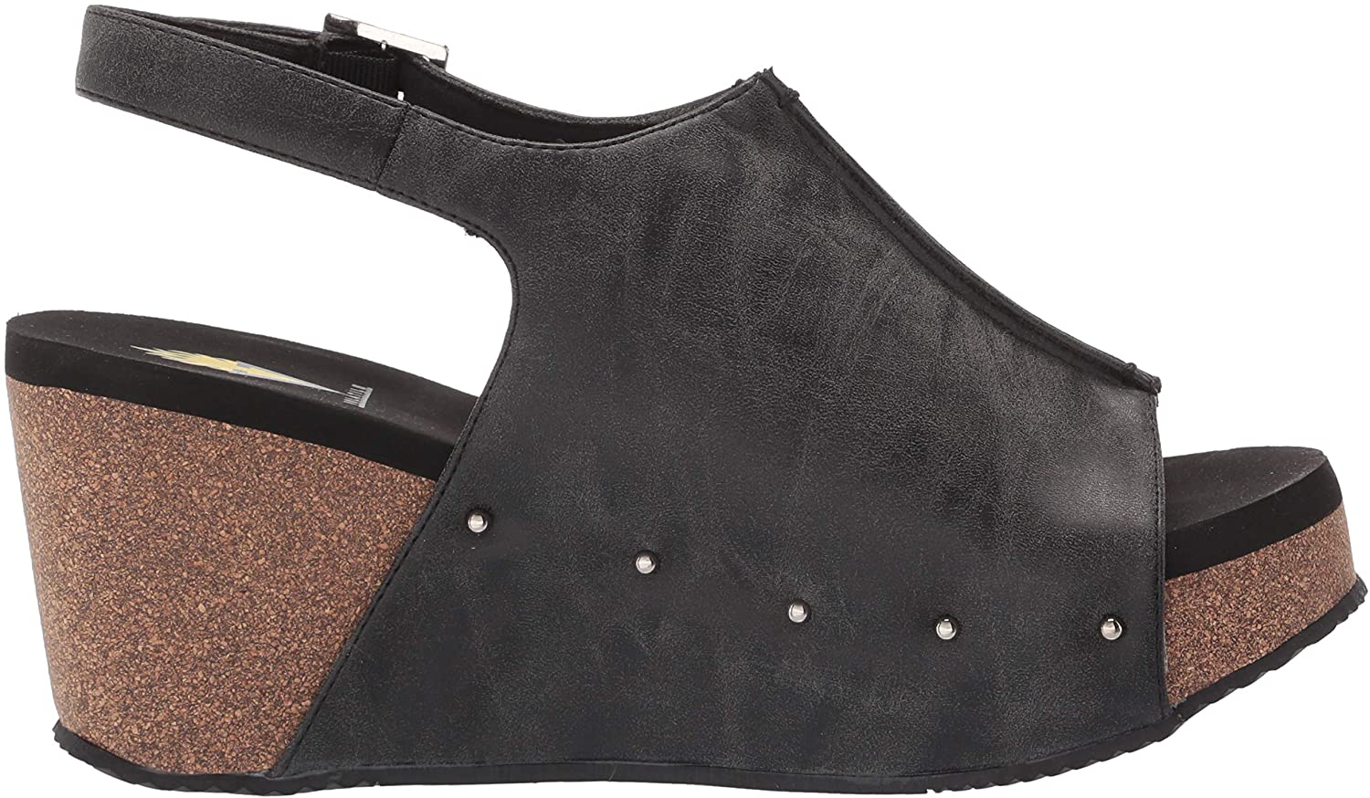 Volatile Womens Division Ankle Strap Faux Leather Wedge Sandal