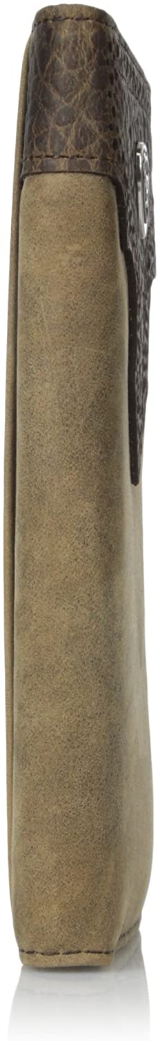 Ariat Mens Distressed Leather Shield Rodeo Western Checkbook Cover Wallet (Brown)