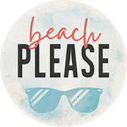Carson Home Accents "Beach Please" Round Car Coaster