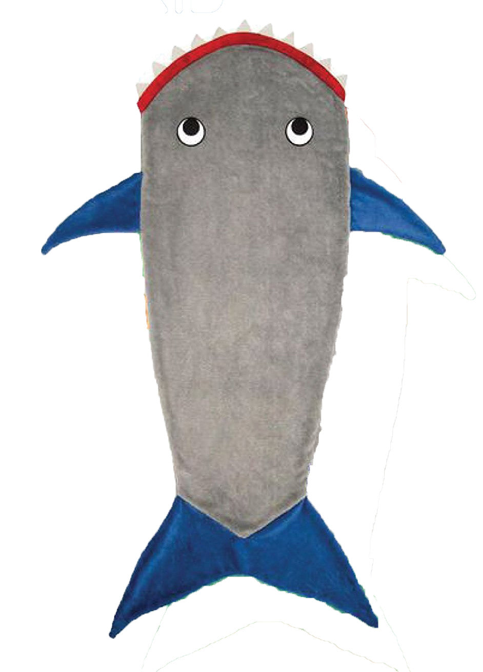 Hodges Collections Kids Mermaid Tail and Shark Fleece Blanket