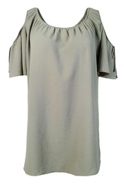 Easel Women Rounded Neckline Ruffled Cold Shoulder Top