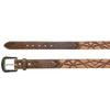 Hooey Mens Western Tooled Geometric Pattern Logo Leather Belt (Brown ,36)