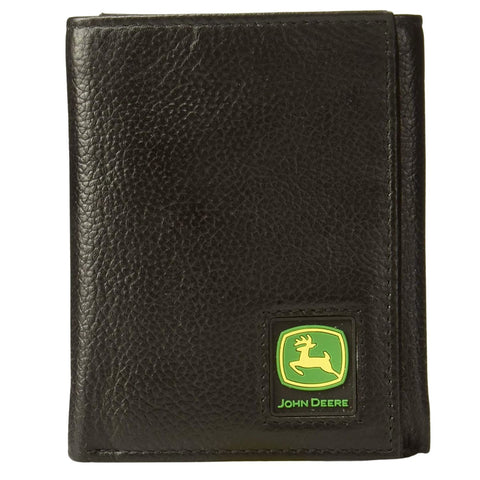 Ariat Mens Leather Embossed Shield Logo Tri-fold Wallet, Brown