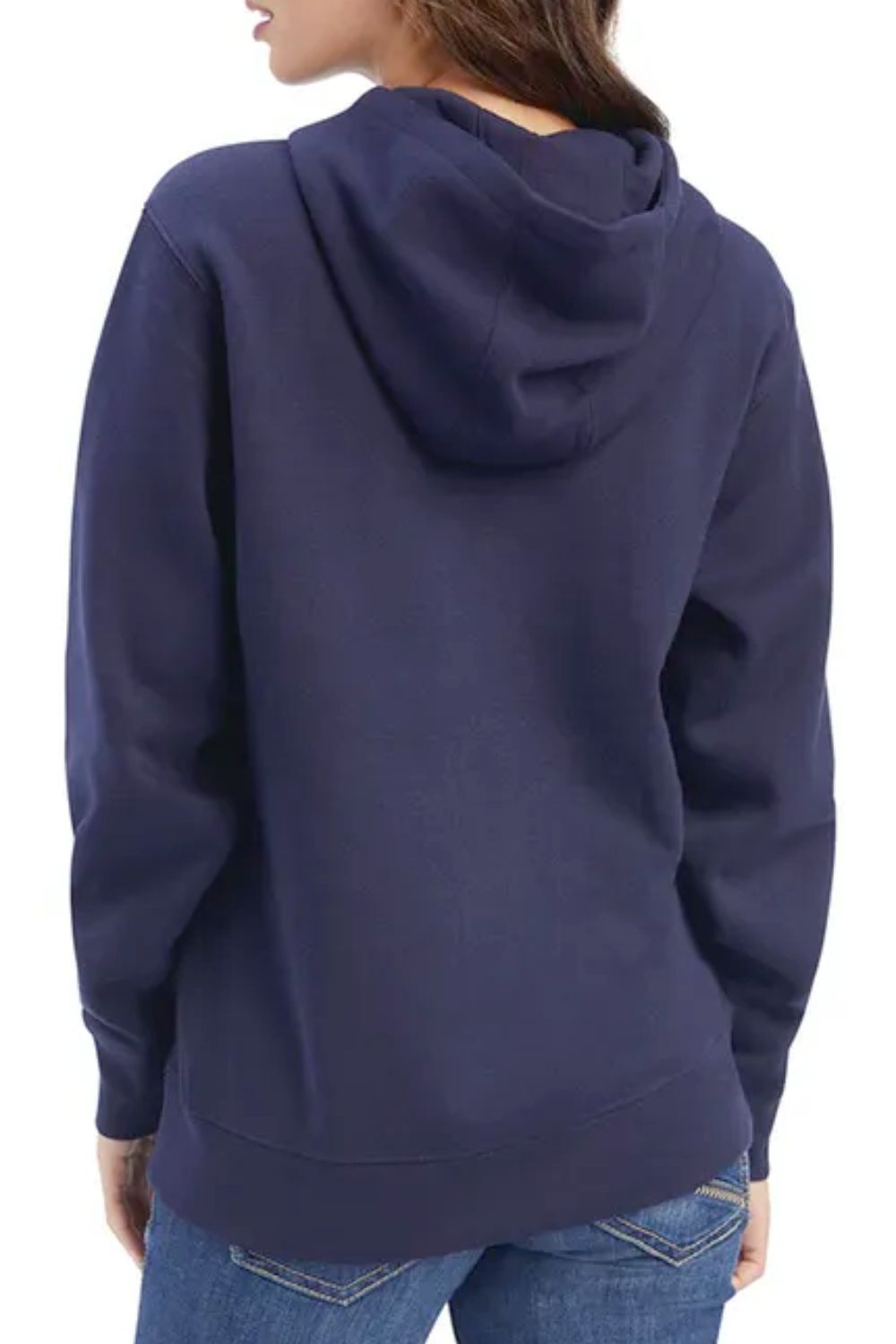 ARIAT Womens Real Shield Logo Pullover Hoodie, Navy Eclipse