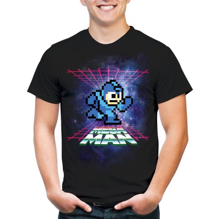 Mens Pixelated Mega Man Short Sleeve Graphic T-Shirt