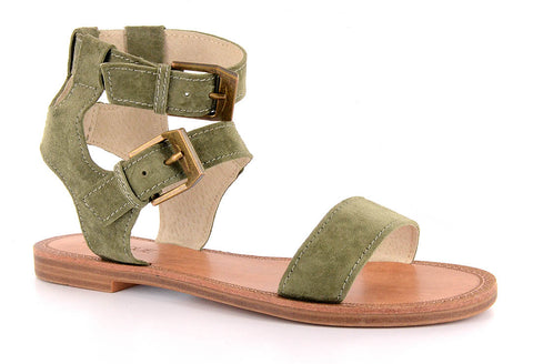 Corkys Womens Thrive Faux Leather Cris-Cross Elastic Strap Sandal