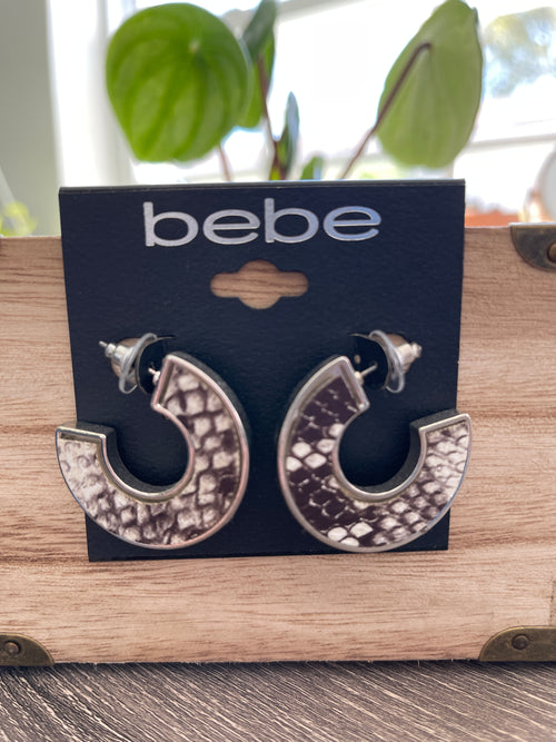 Bebe Snakesking Hoop Earrings