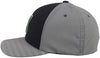 Hooey Mens Solo III 6-Panel Flexfit Embroidered Logo Baseball Hat, Black/Grey