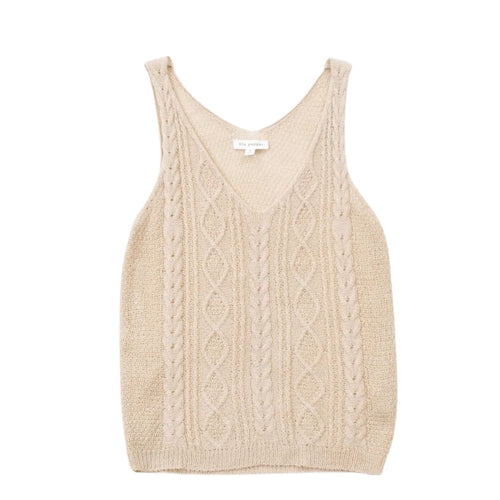 Blu Pepper Womens Cable Knit Sweater Tank Top